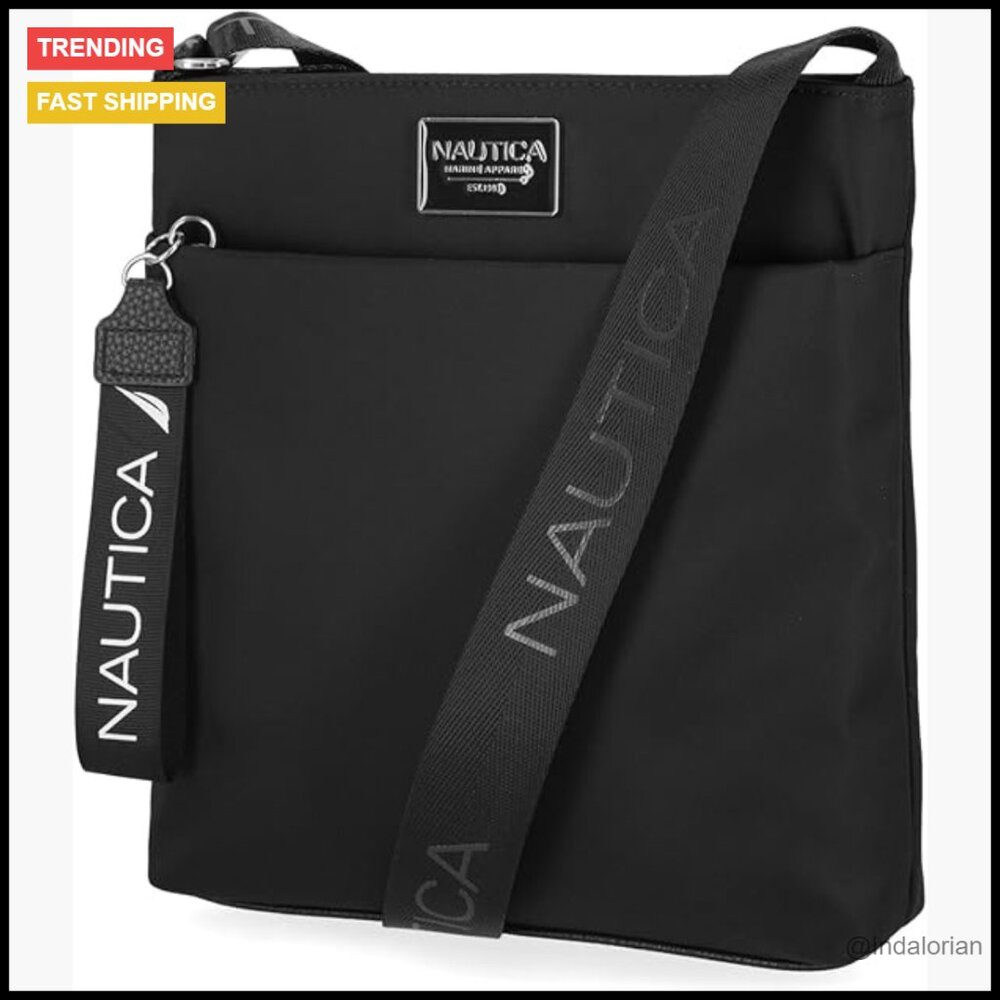 Nylon Crossbody Bag Minimal Chic Adjustable Strap Lightweight Travel Purse